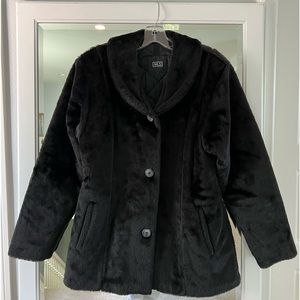 Winter button down solid black jacket